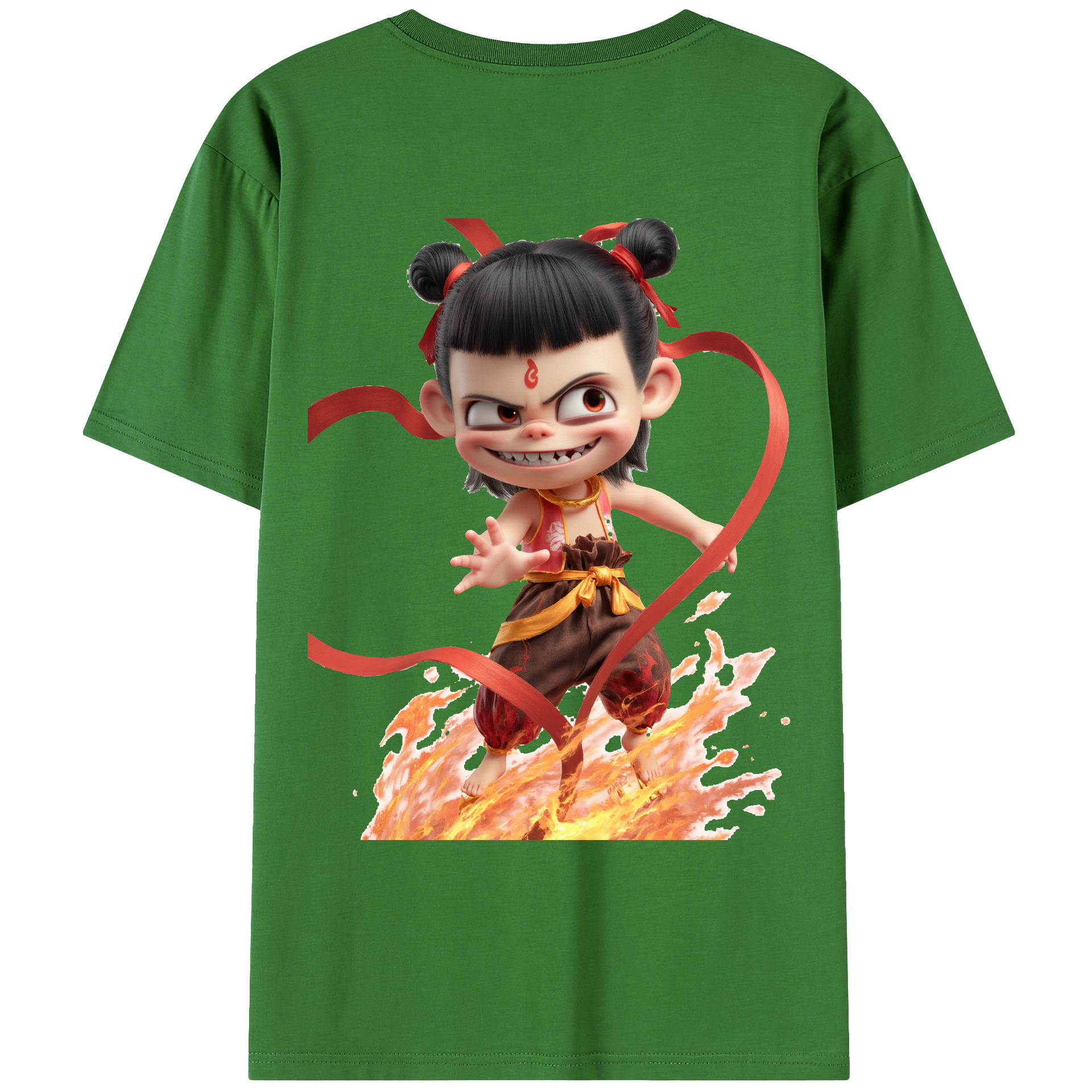 （画像用） Ne Zha 2 ナタ 魔童の大暴れ レディース半袖Tシャツ(バックプリント)